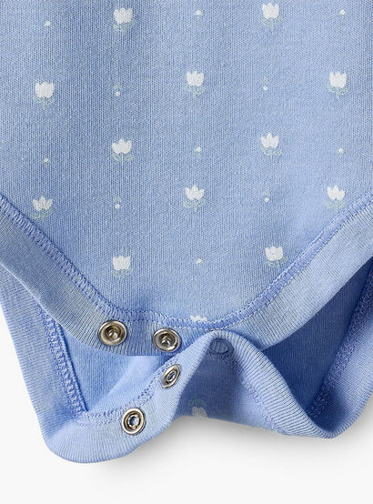 Pack of 3 Juniors Cotton Crew Neck Short Sleeves Bodysuit with Floral Print-baby-girls-clothing-bodysuits-image-8