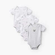 Pack of 3 Juniors Round Neck Short Sleeves Bodysuit with Snap Button Closure-undefined-image-1