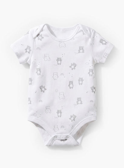 Pack of 3 Juniors Round Neck Short Sleeves Bodysuit with Snap Button Closure-baby-boys-clothing-bodysuits-image-4