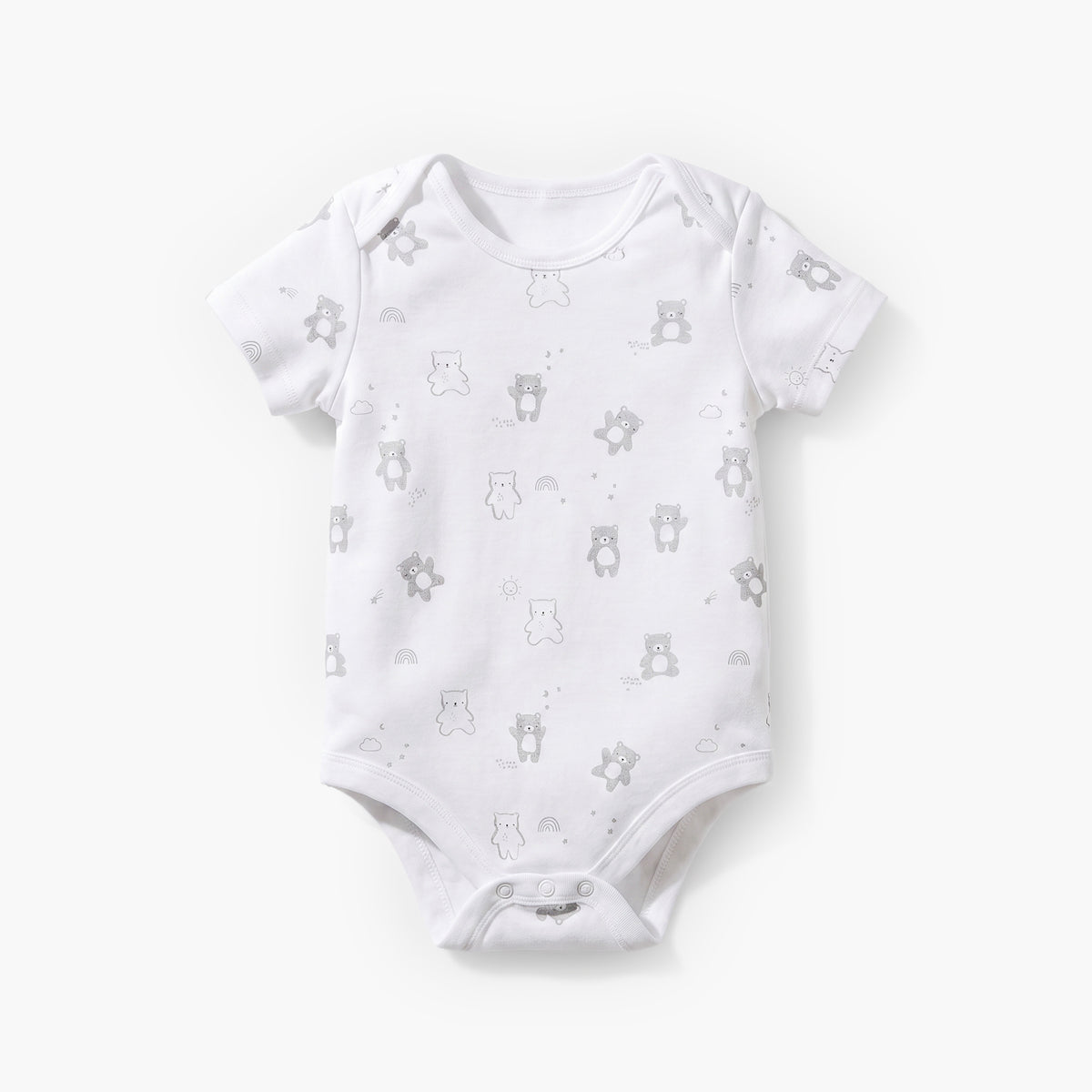 Pack of 3 Juniors Round Neck Short Sleeves Bodysuit with Snap Button Closure