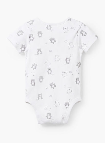 Pack of 3 Juniors Round Neck Short Sleeves Bodysuit with Snap Button Closure-baby-boys-clothing-bodysuits-image-5