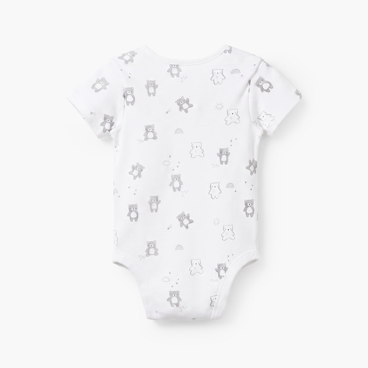 Pack of 3 Juniors Round Neck Short Sleeves Bodysuit with Snap Button Closure