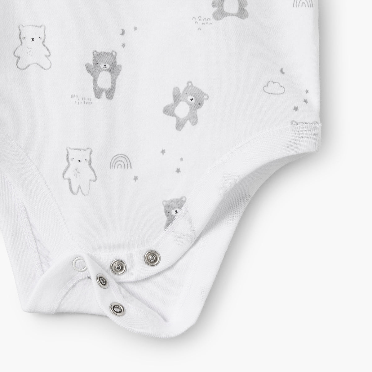 Pack of 3 Juniors Round Neck Short Sleeves Bodysuit with Snap Button Closure