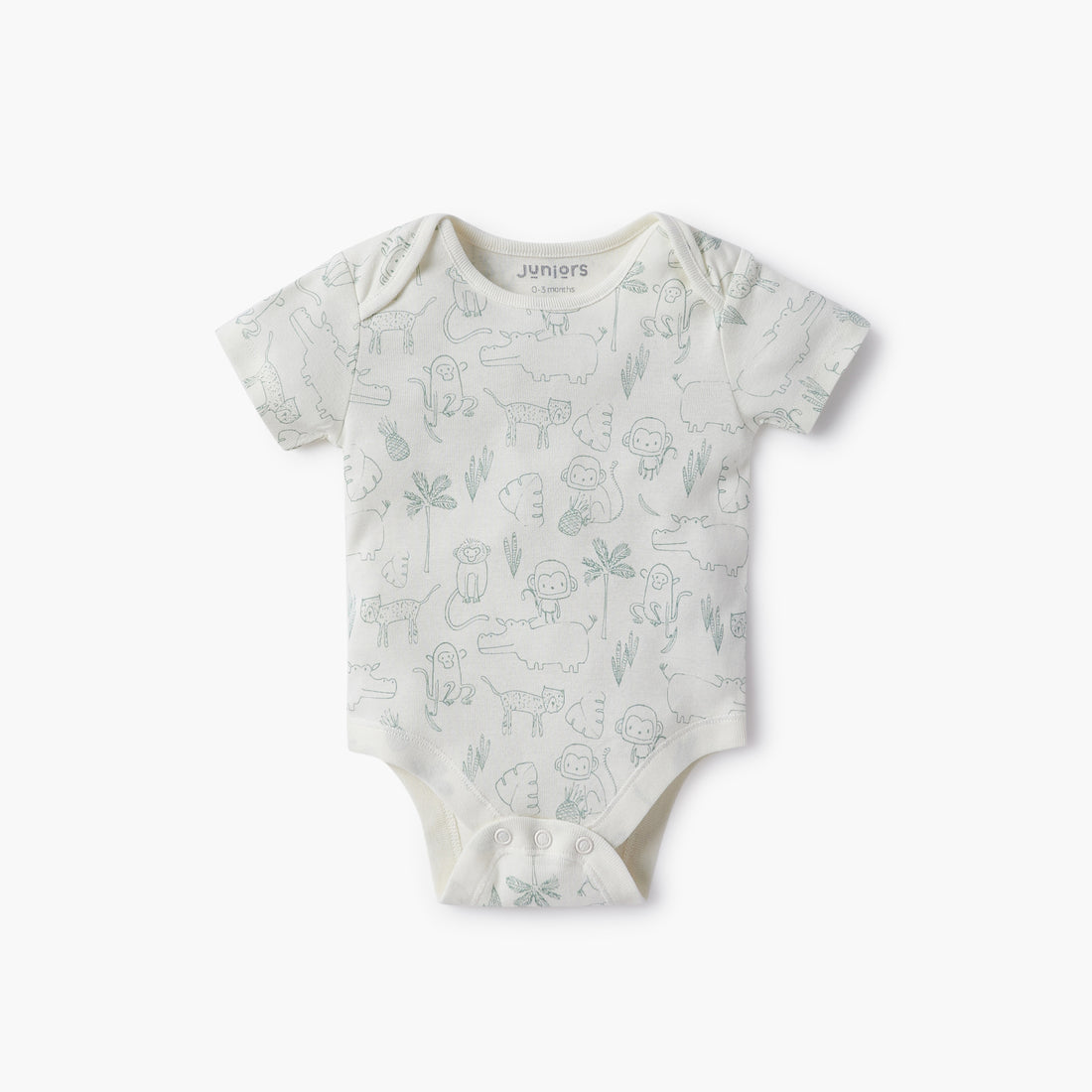 Juniors Animal Print Bodysuit with Envelope Neck - Set of 3