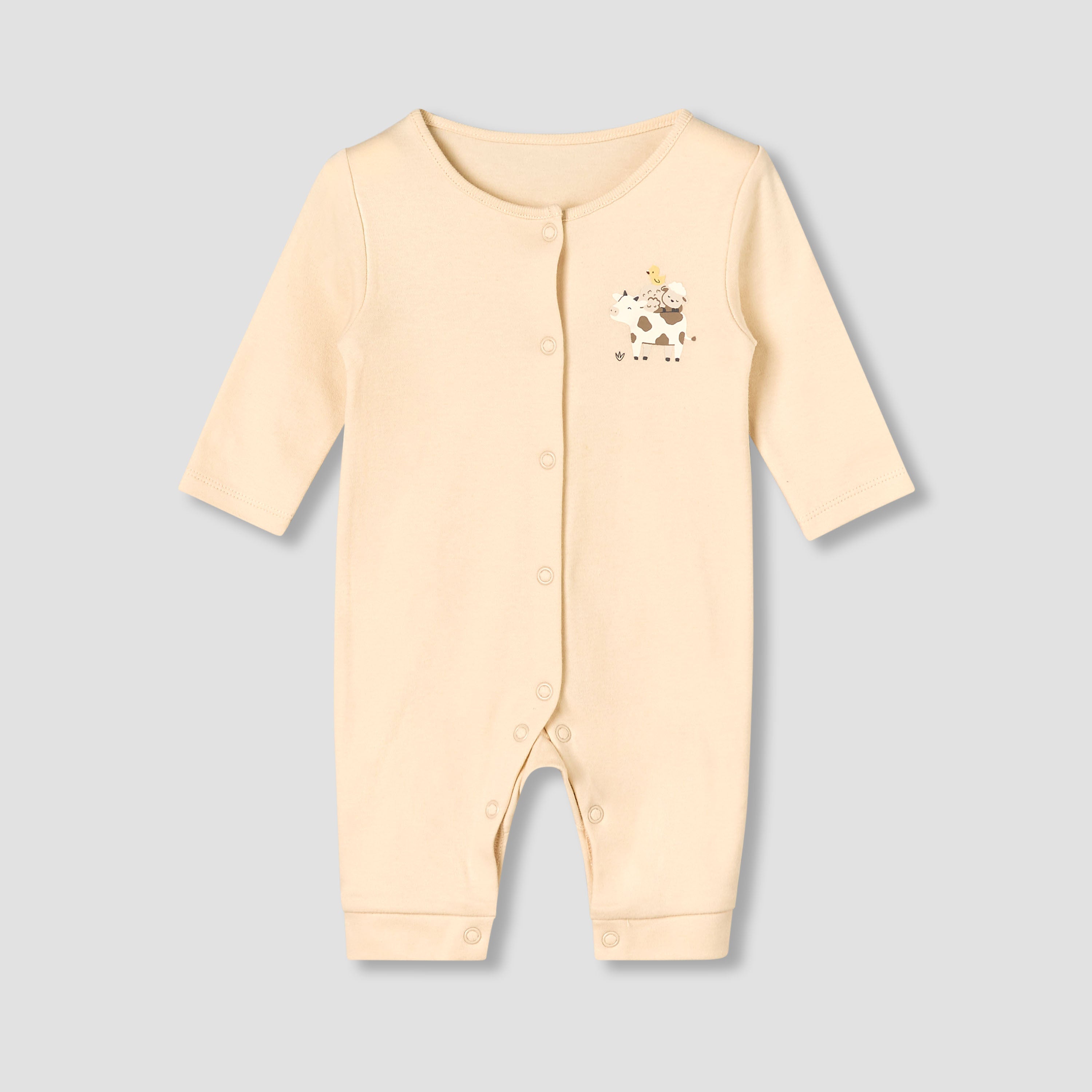 Pack of 5 Juniors Round Neck Long Sleeves Sleepsuit with Print