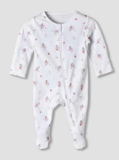 Pack of 3 Juniors Organic Cotton Round Neck Long Sleeves Sleepsuit with Floral Print-baby-girls-clothing-nightwear-sleepsuits-image-3