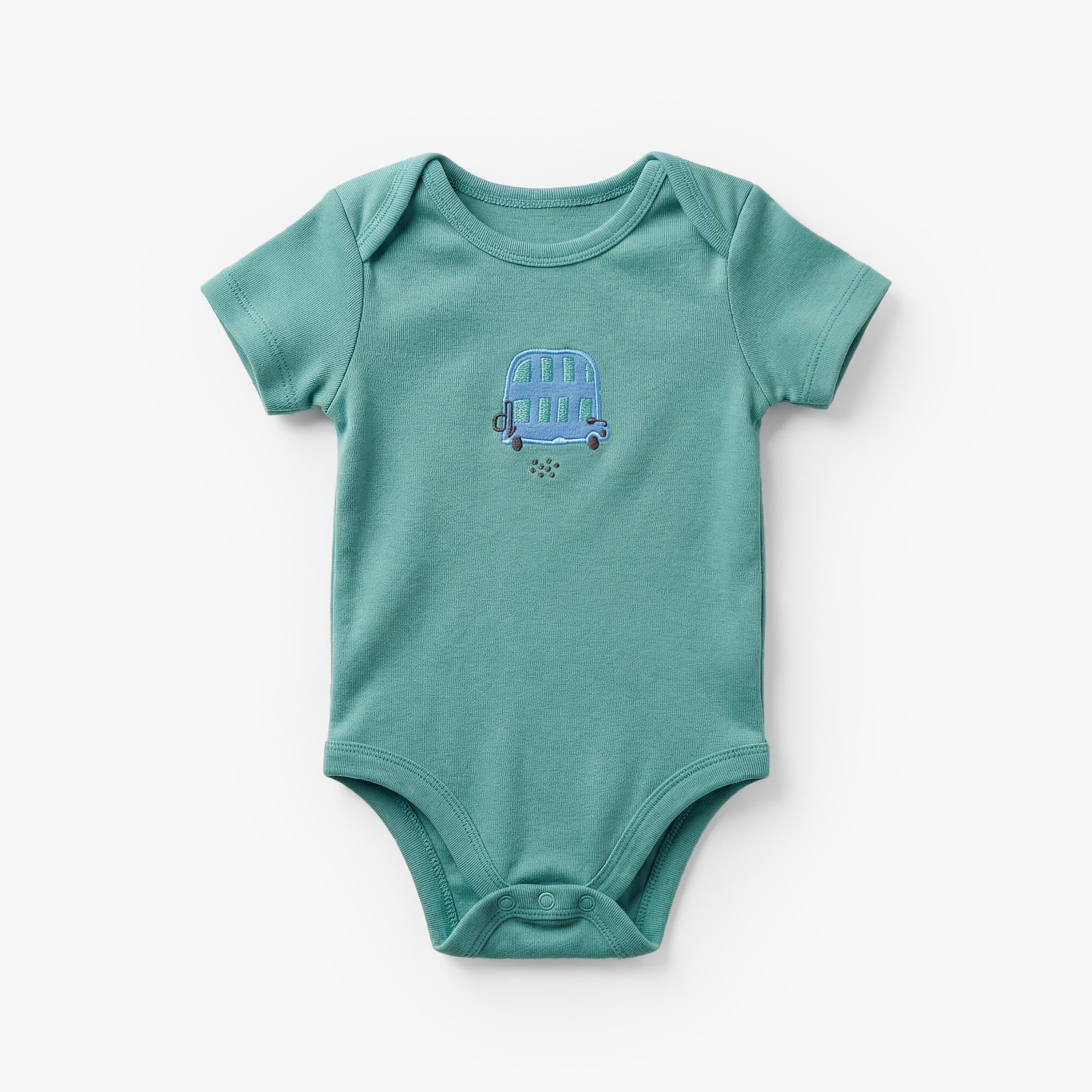 Pack of 3 Juniors Round Neck Short Sleeves Bodysuit with Snap Button Closure