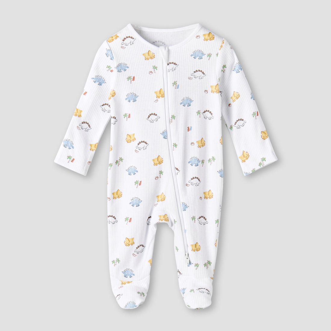 Pack of 3 Juniors Organic Cotton Crew Neck Long Sleeves Sleepsuit with Print
