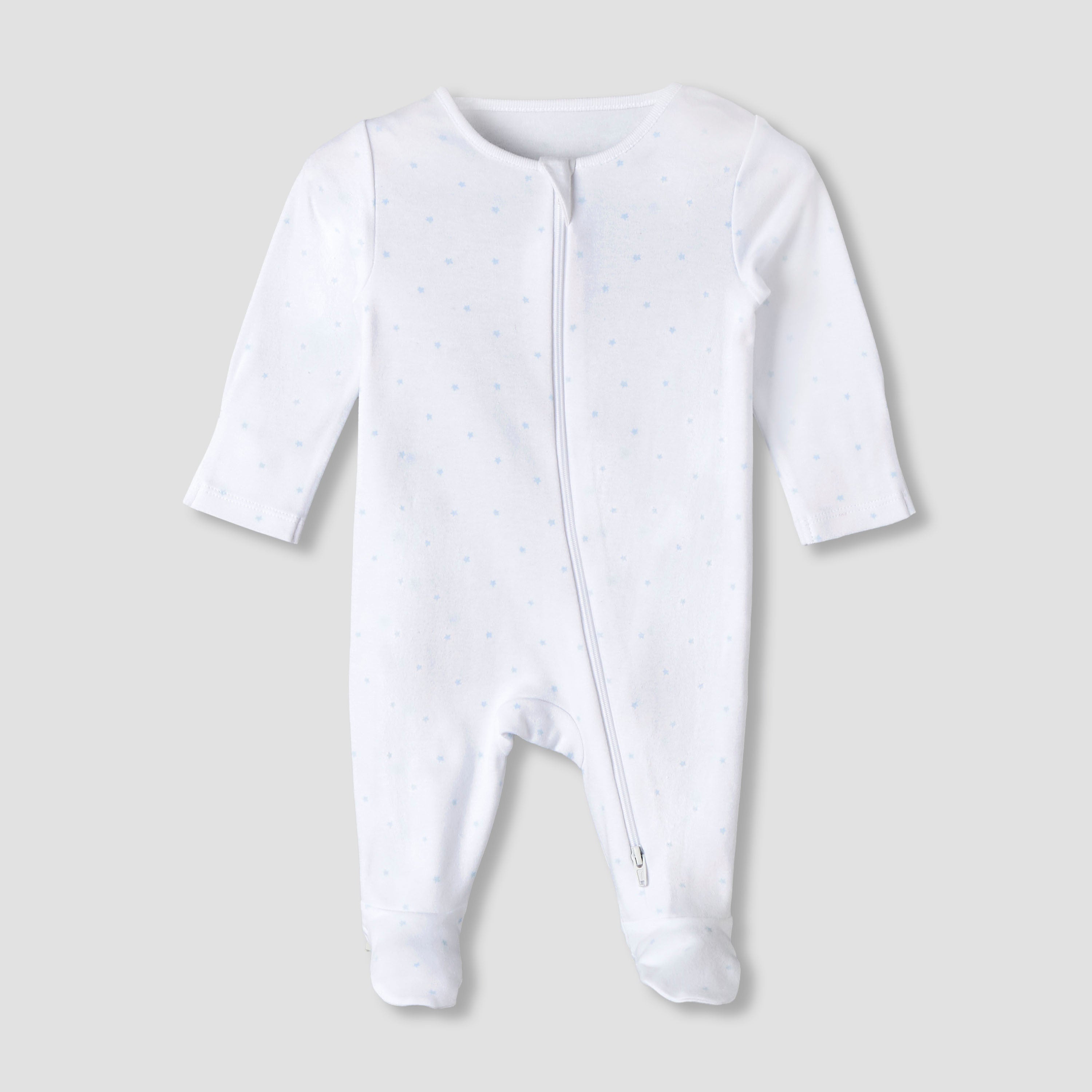Pack of 3 Juniors Organic Cotton Round Neck Long Sleeves Sleepsuit with Print