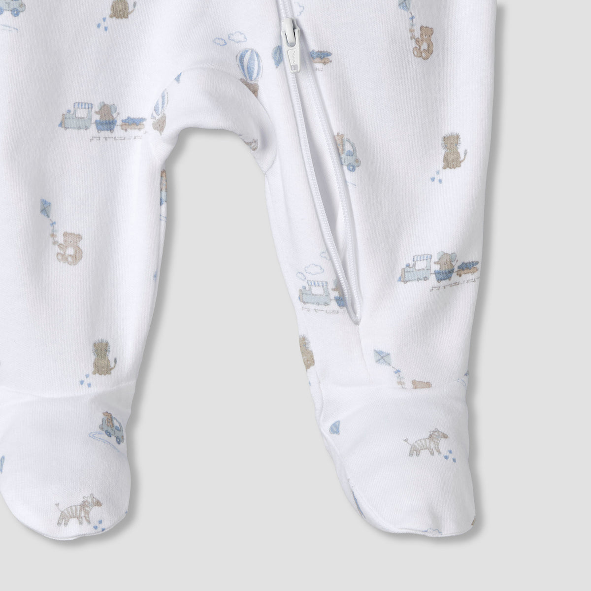 Pack of 3 Juniors Organic Cotton Round Neck Long Sleeves Sleepsuit with Print