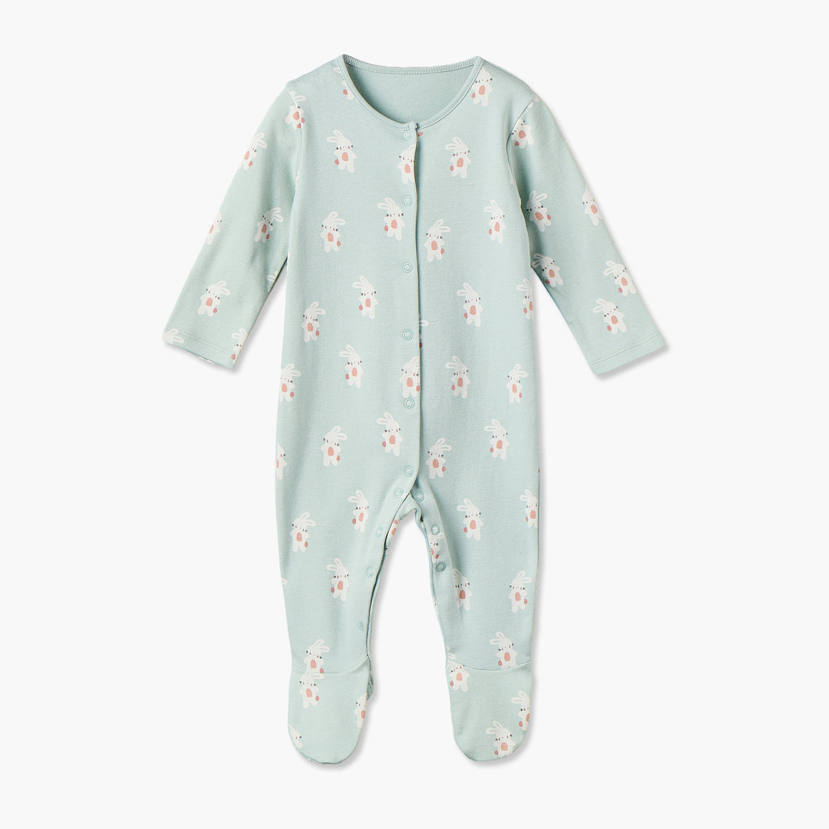 Pack of 3 Juniors Cotton Crew Neck Long Sleeve Sleepsuit with Bunny Print