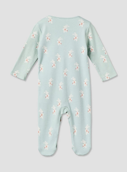 Pack of 3 Juniors Cotton Crew Neck Long Sleeve Sleepsuit with Bunny Print-baby-girls-clothing-nightwear-sleepsuits-image-5