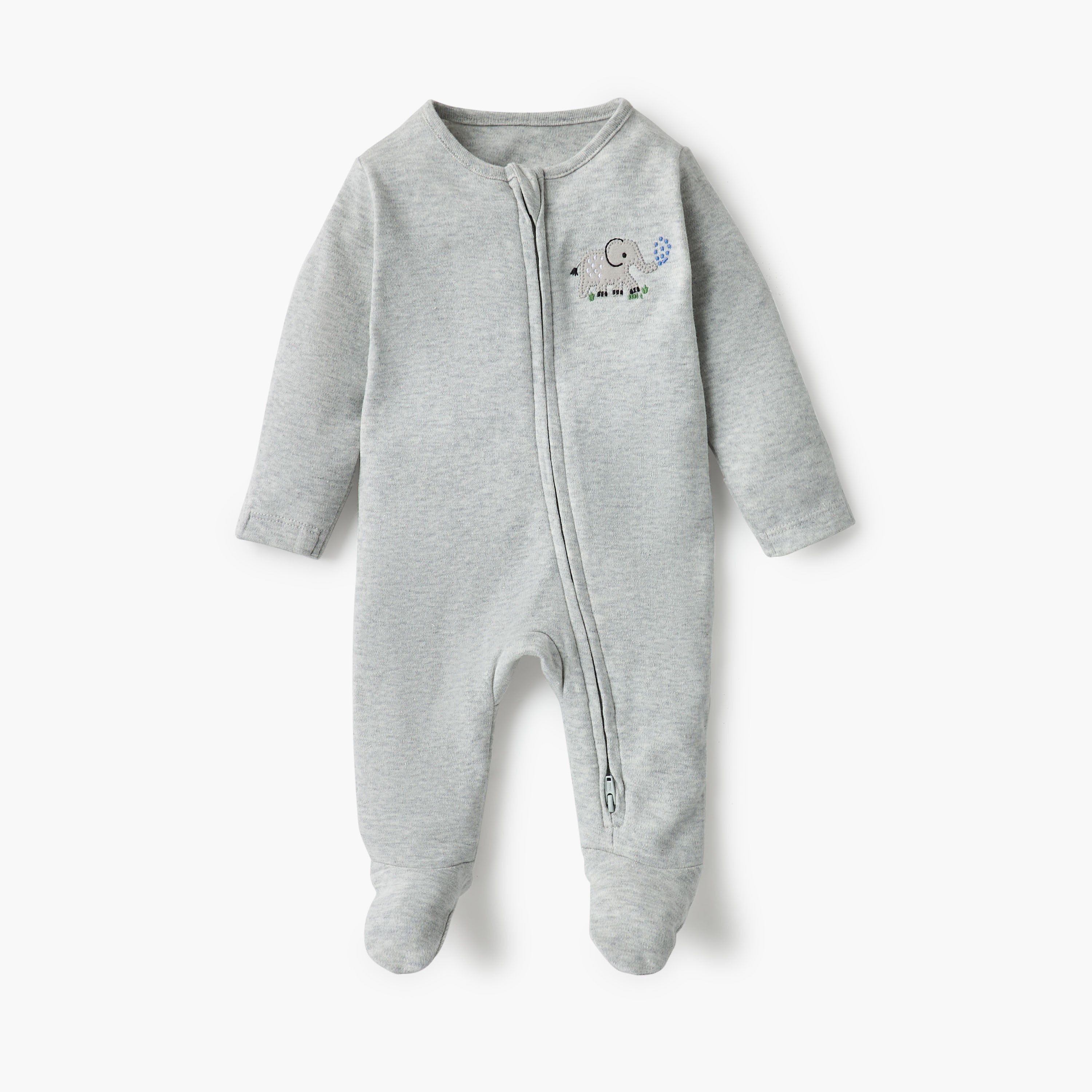 Juniors Assorted Sleepsuit with Long Sleeves and Zip Closure - Set of 3