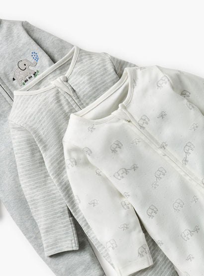Juniors Assorted Sleepsuit with Long Sleeves and Zip Closure - Set of 3-baby-boys-clothing-nightwear-sleepsuits-image-5