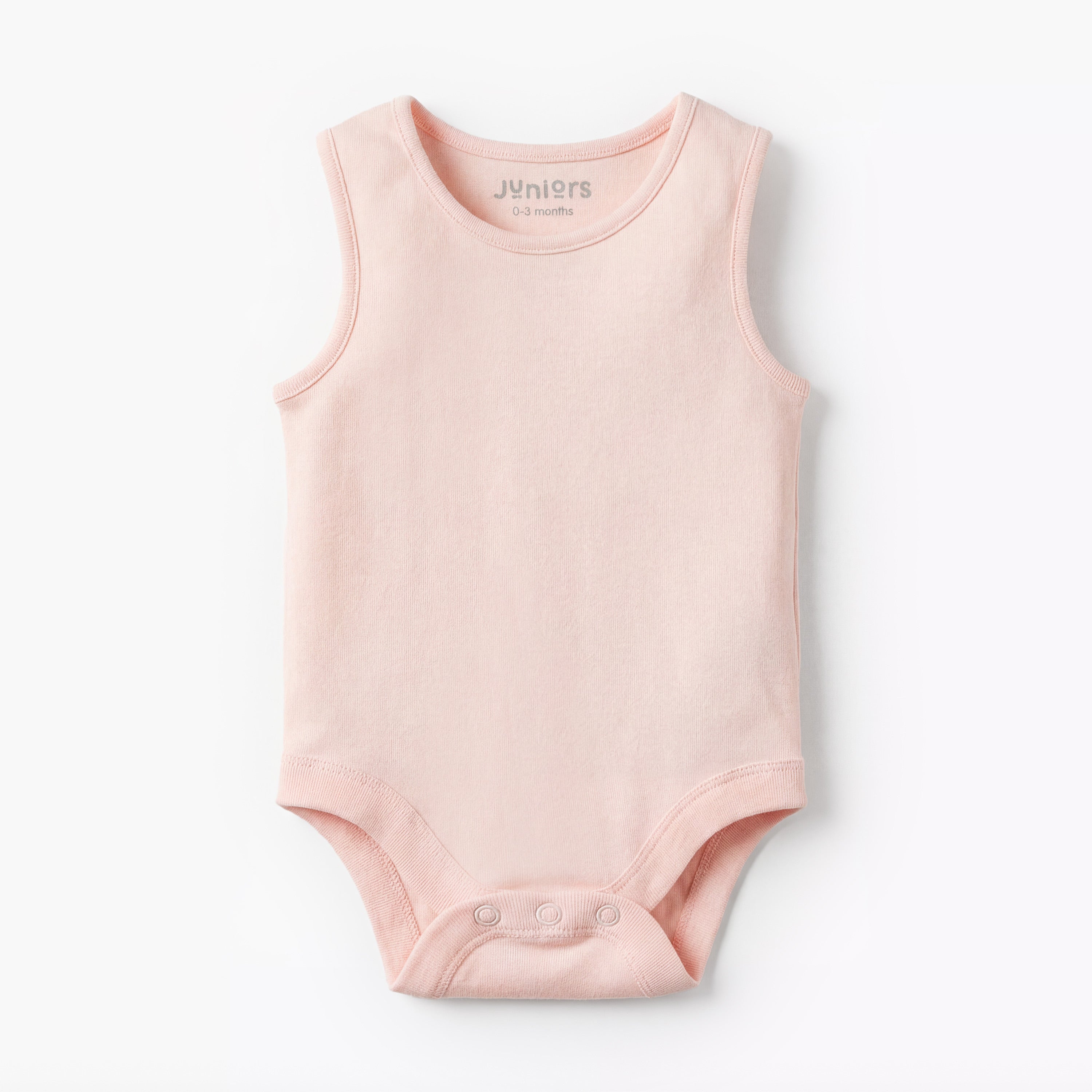 Pack of 7 Juniors Cotton Round Neck Sleeveless Bodysuit with Snap Button Closure
