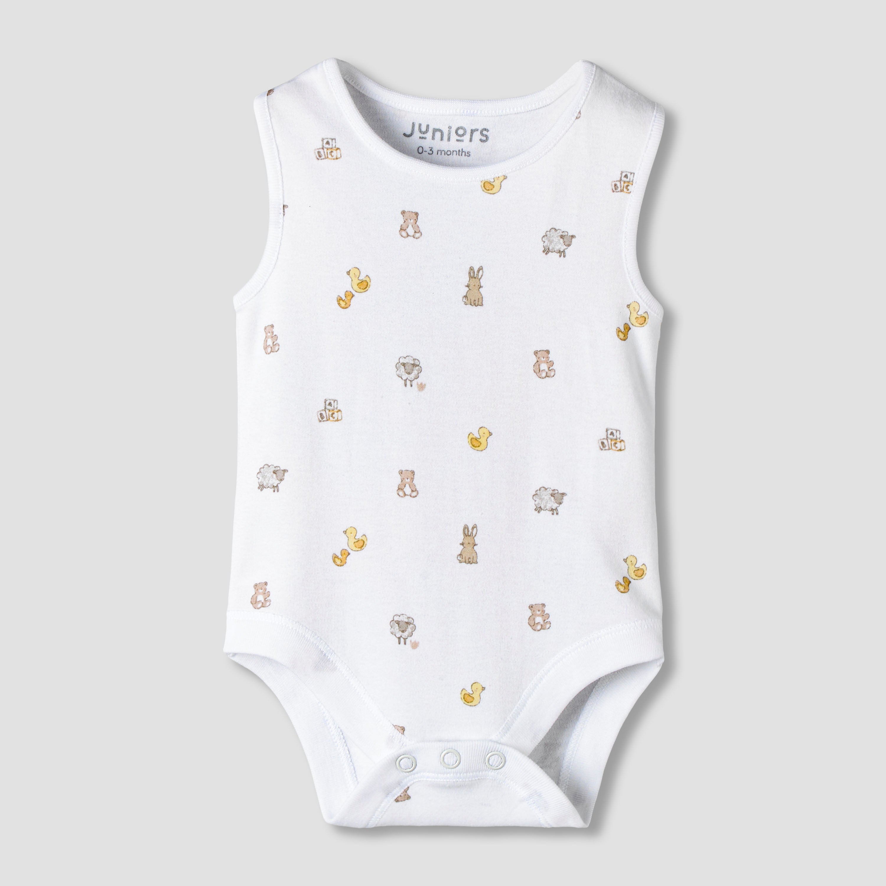 Pack of 7 Juniors Round Neck Sleeveless Bodysuit with Assorted Design