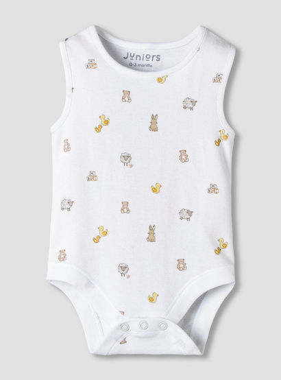 Pack of 7 Juniors Round Neck Sleeveless Bodysuit with Assorted Design-baby-boys-clothing-multipacks-image-4