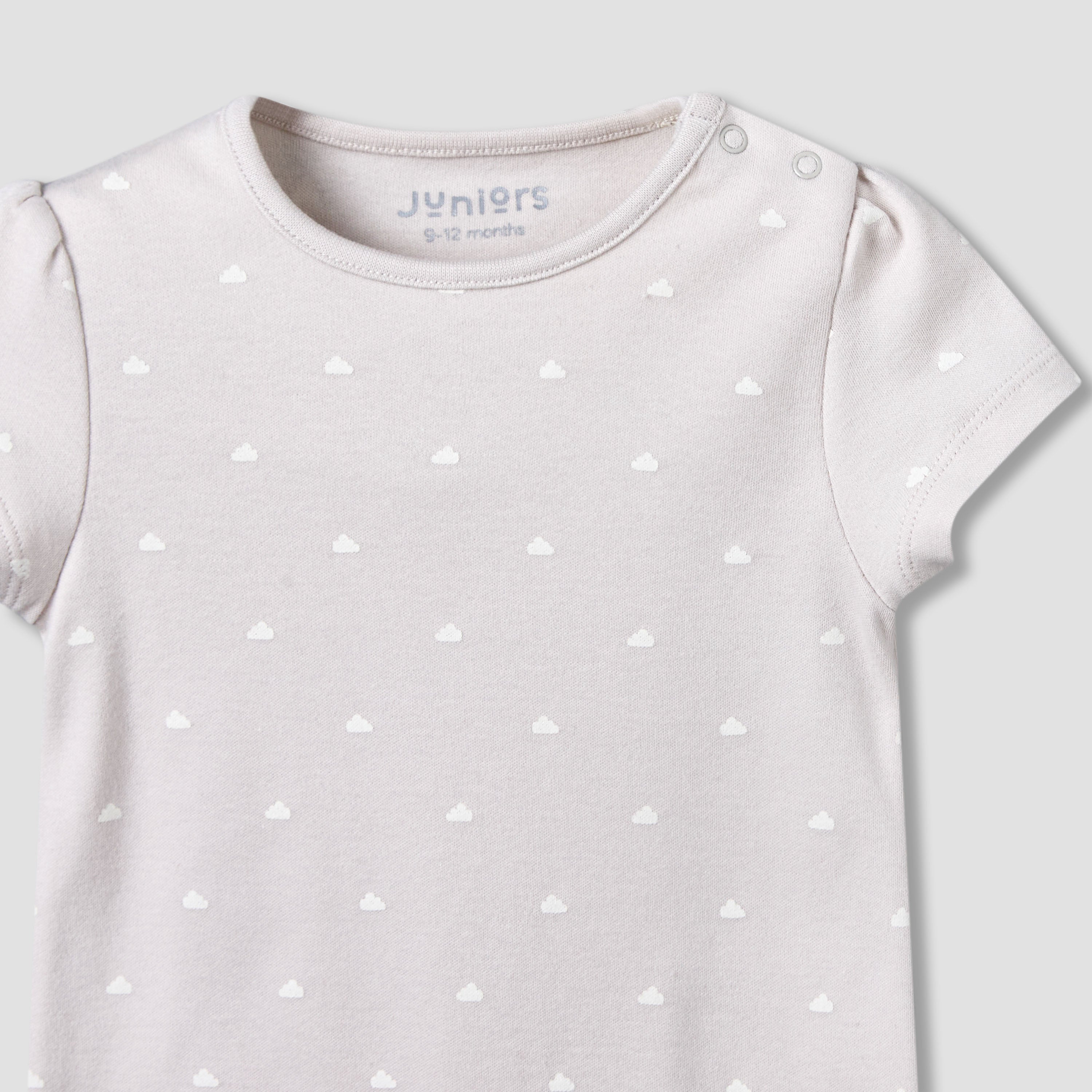 Pack of 2 Juniors Round Neck Short Sleeves Romper with Print
