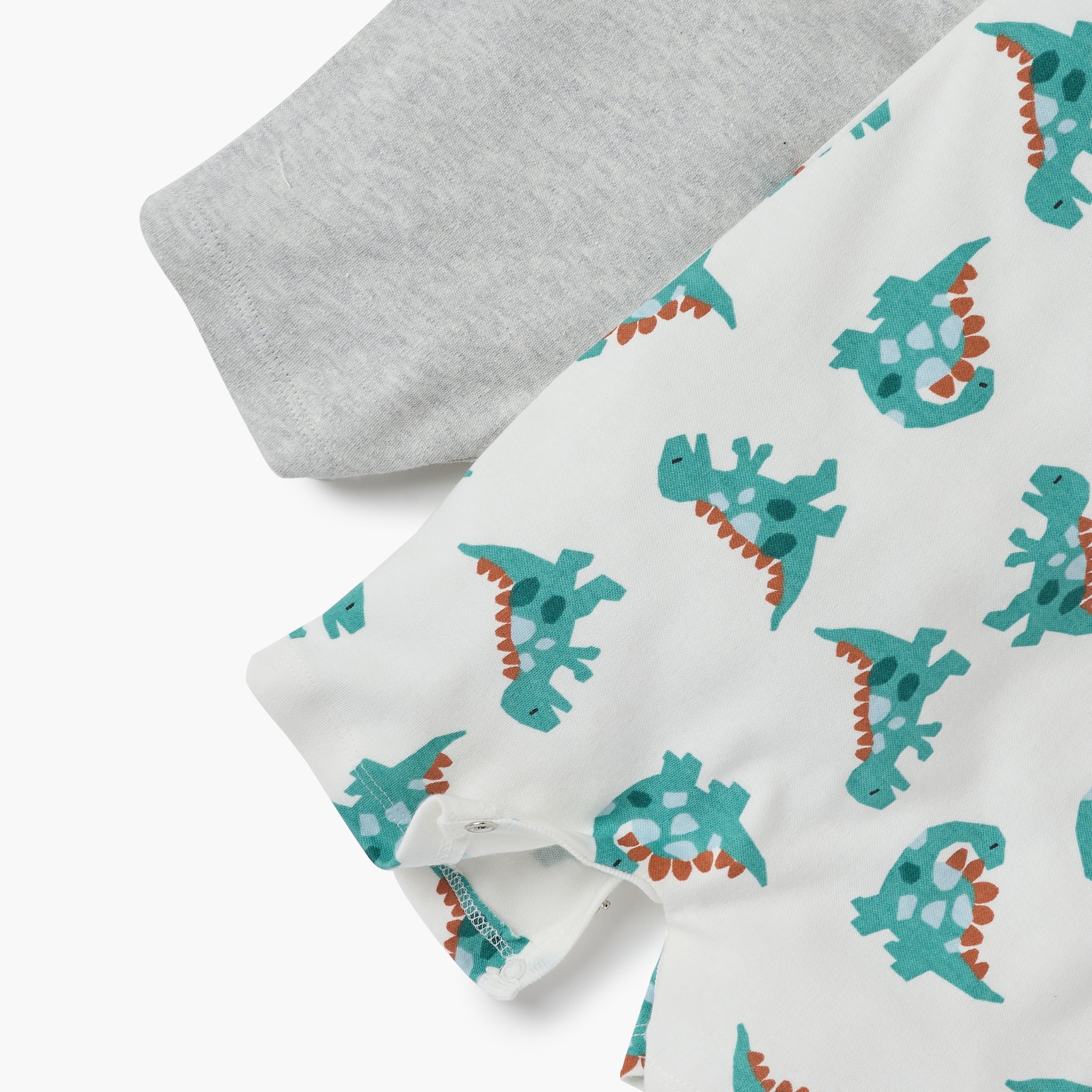 Juniors Dinosaur Detail Romper with Short Sleeves - Set of 2