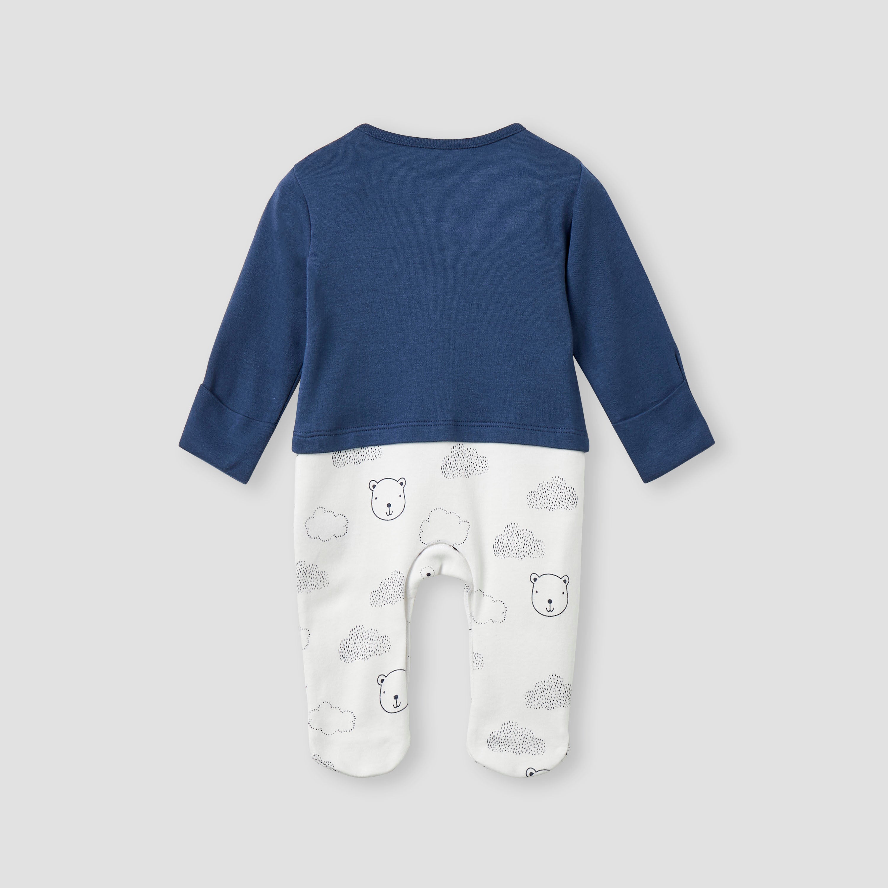 Juniors Bear Applique Sleepsuit with Long Sleeves