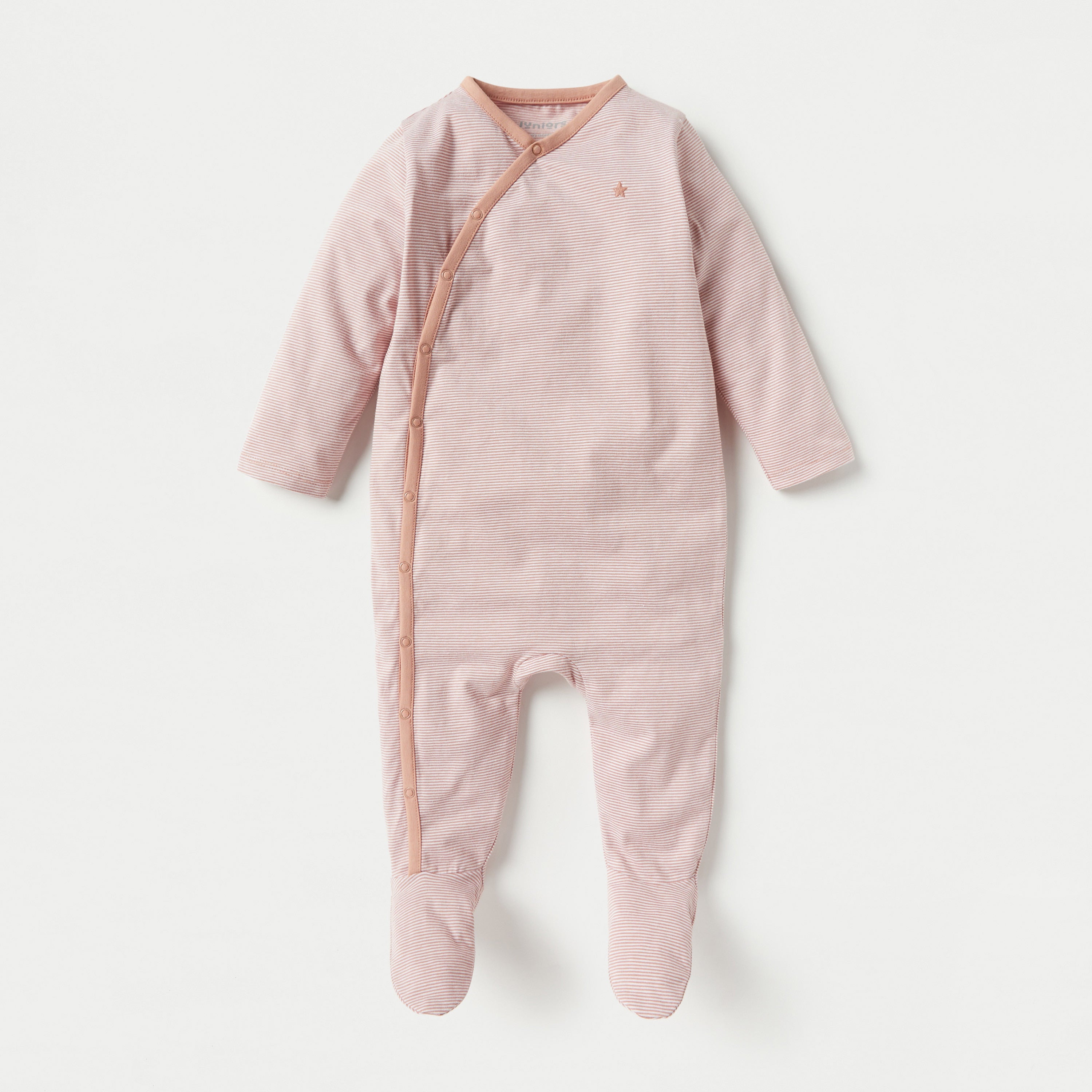 Juniors Striped Closed Feet Sleepsuit - Pink / 9-12 mths