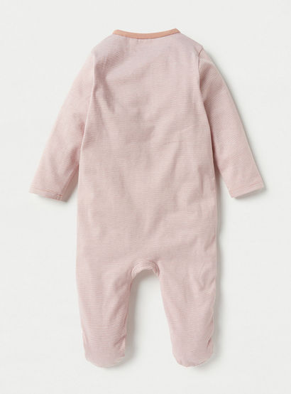 Juniors Striped Closed Feet Sleepsuit-baby-girls-clothing-nightwear-sleepsuits-image-2