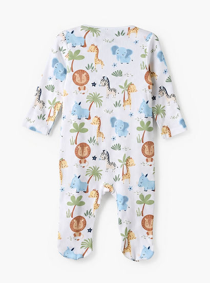 Juniors Cotton Round Neck Long Sleeves Sleepsuit with Floral Print-baby-girls-clothing-nightwear-sleepsuits-image-2