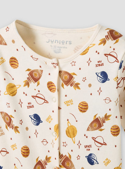 Juniors Round Neck Sleepsuit with Snap Button Closure - Cotton - Long Sleeves-promo_babyshop_Buy3for69_UAE130126-image-4
