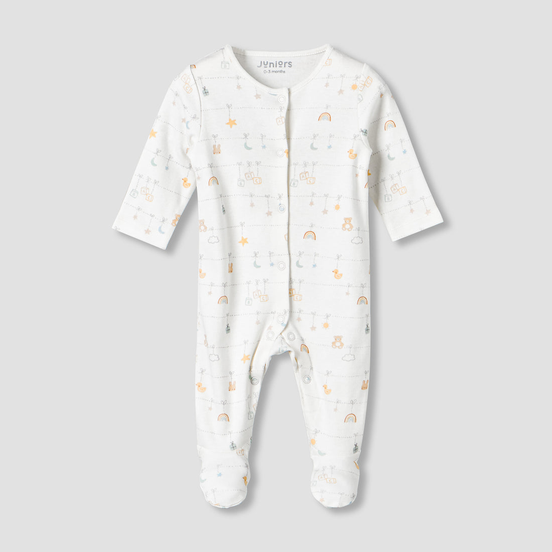 Juniors Cotton Round Neck Long Sleeves Sleepsuit with Fun Print