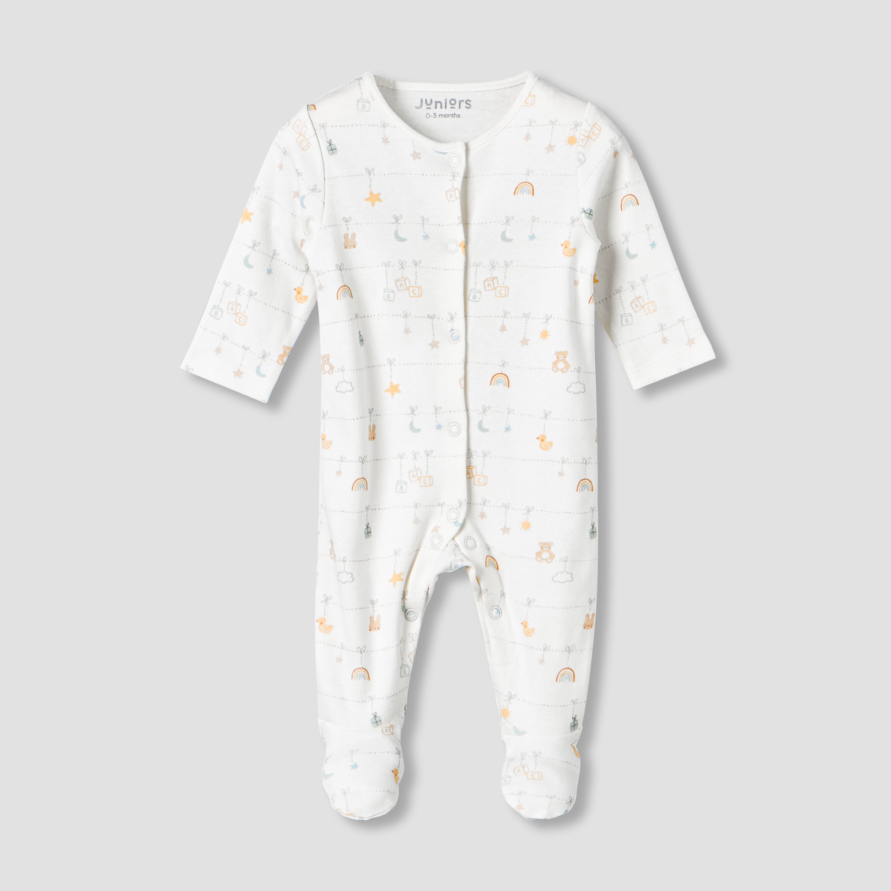 Juniors Cotton Round Neck Long Sleeves Sleepsuit with Fun Print