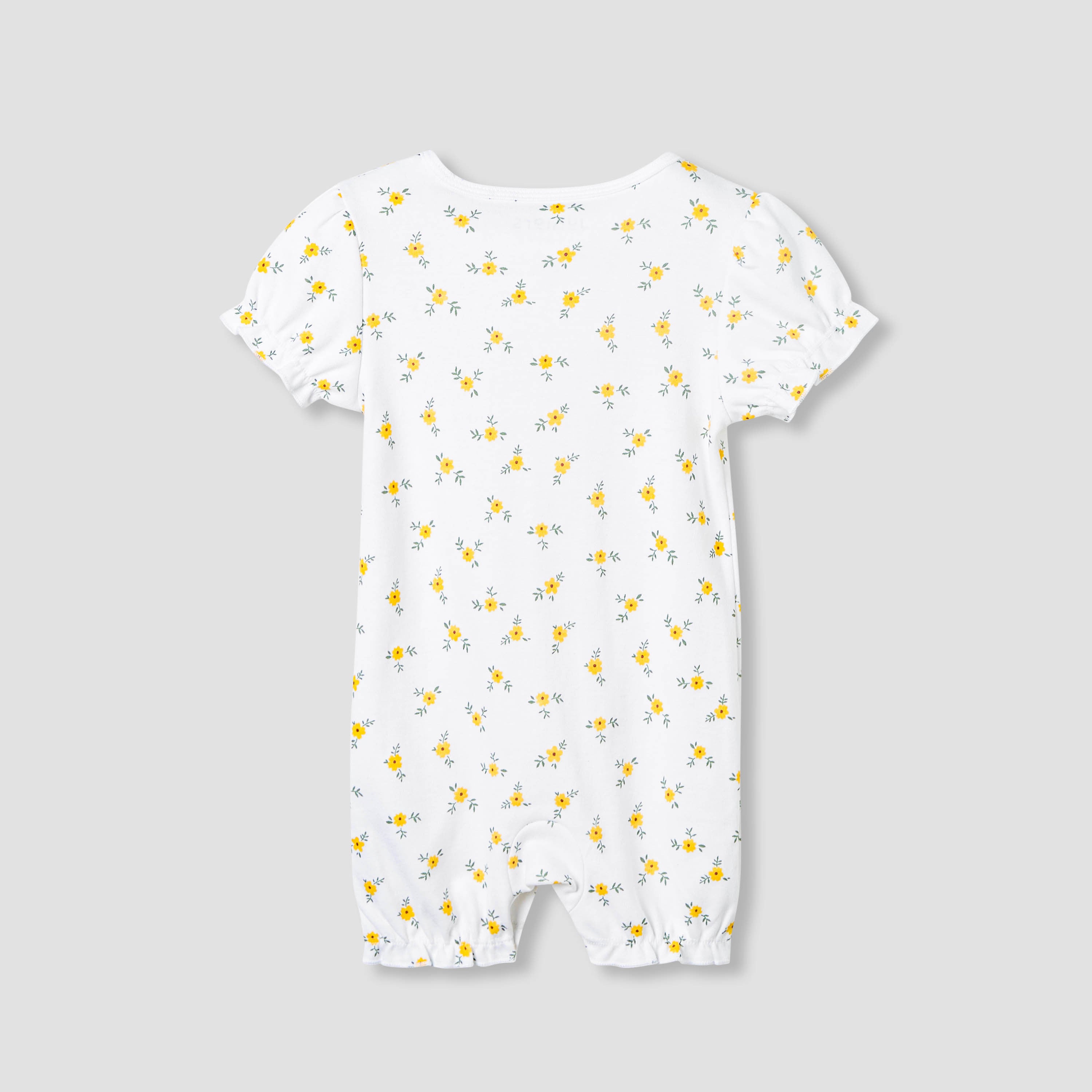 Juniors Round Neck Romper with Floral Print - Cotton - Short Sleeves