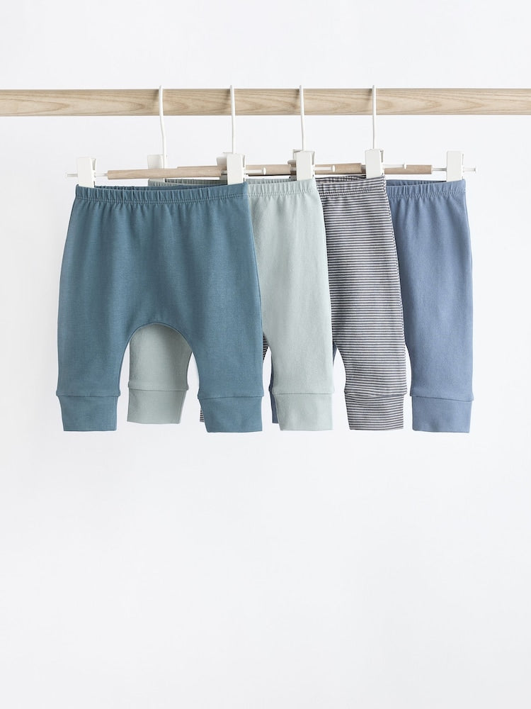 Teal Blue Baby Leggings 4 Pack (0mths-3yrs) - Size 50cm (First Size) - Teal Blue