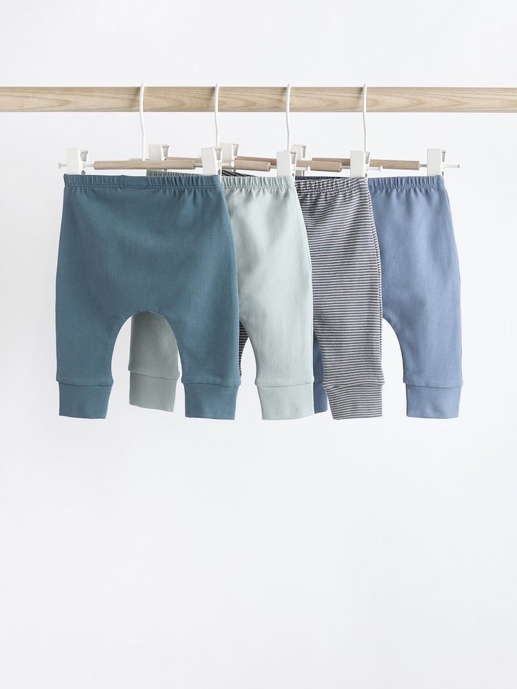 Teal Blue Baby Leggings 4 Pack (0mths-3yrs)