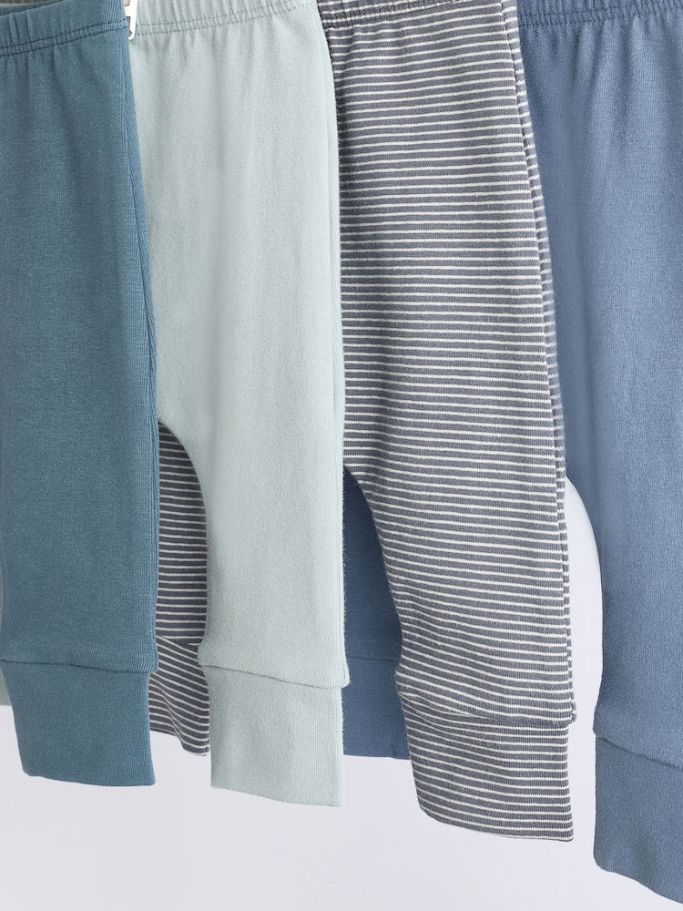 Teal Blue Baby Leggings 4 Pack (0mths-3yrs)