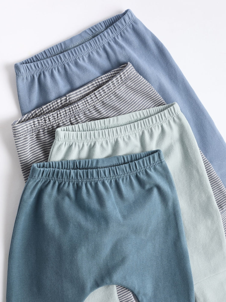 Teal Blue Baby Leggings 4 Pack (0mths-3yrs)