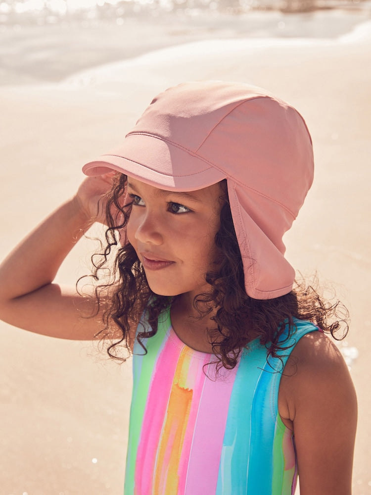 Pink Swim Legionnaire Hat (3mths-10yrs) - Size 3-9 Months (62-74cm) - Pink