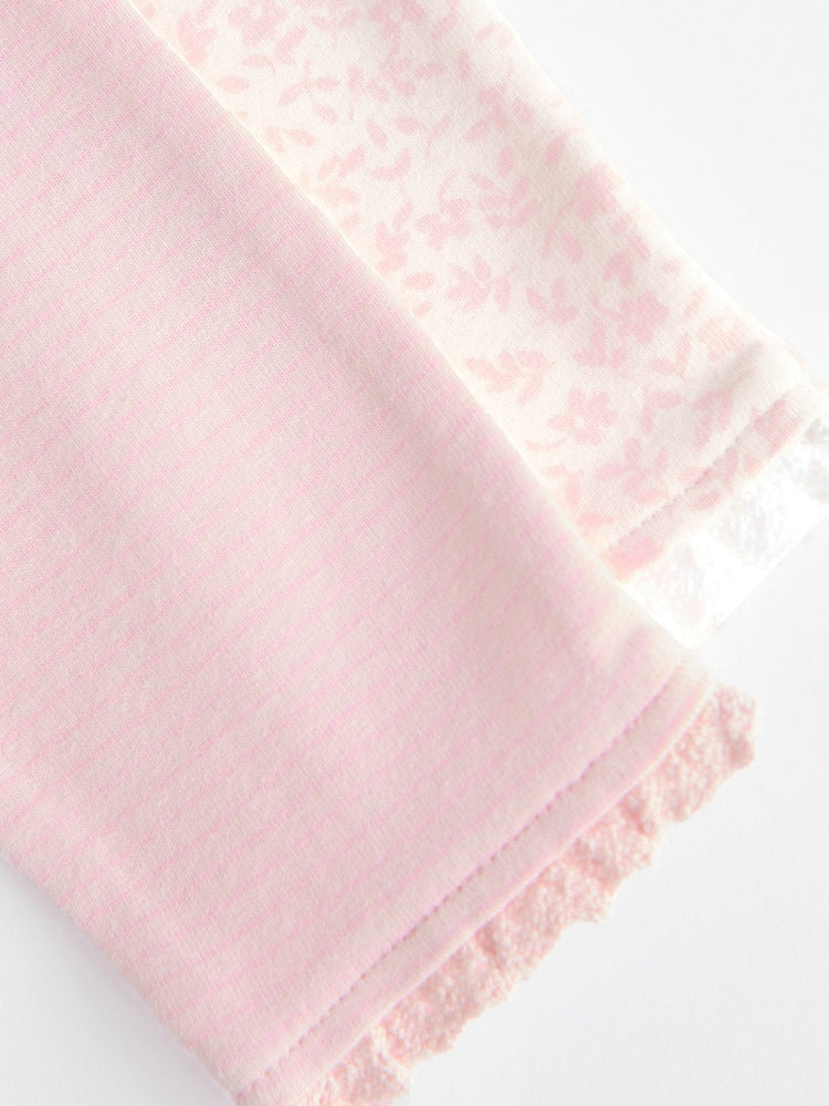 White/Pink Baby Leggings 4 Pack (0mths-2yrs)