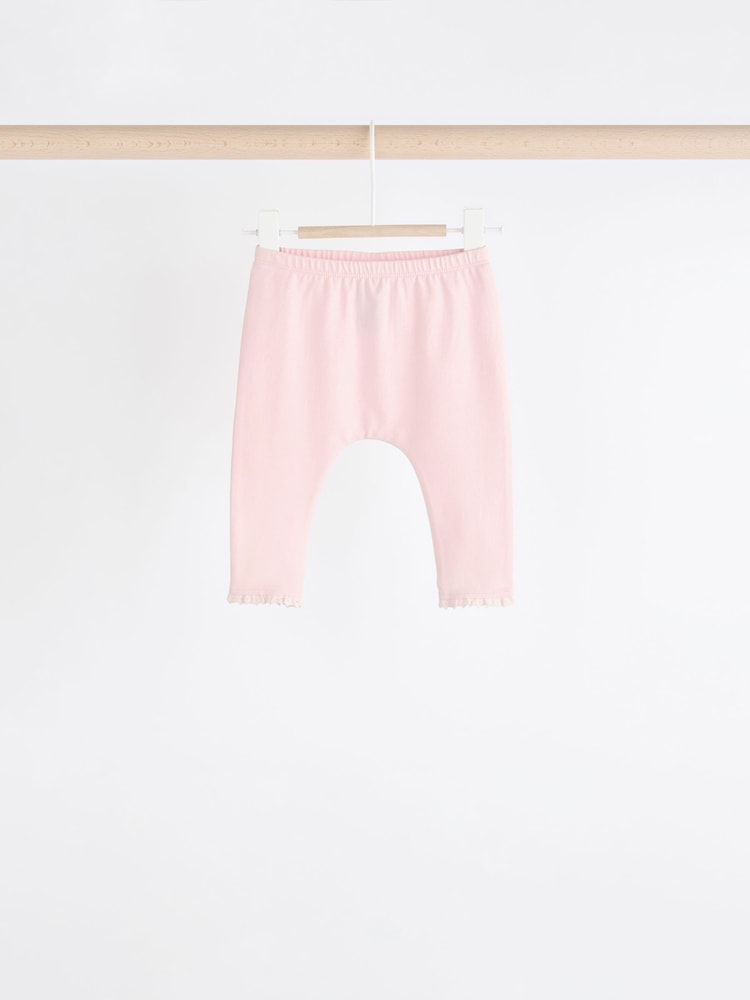 White/Pink Baby Leggings 4 Pack (0mths-2yrs)