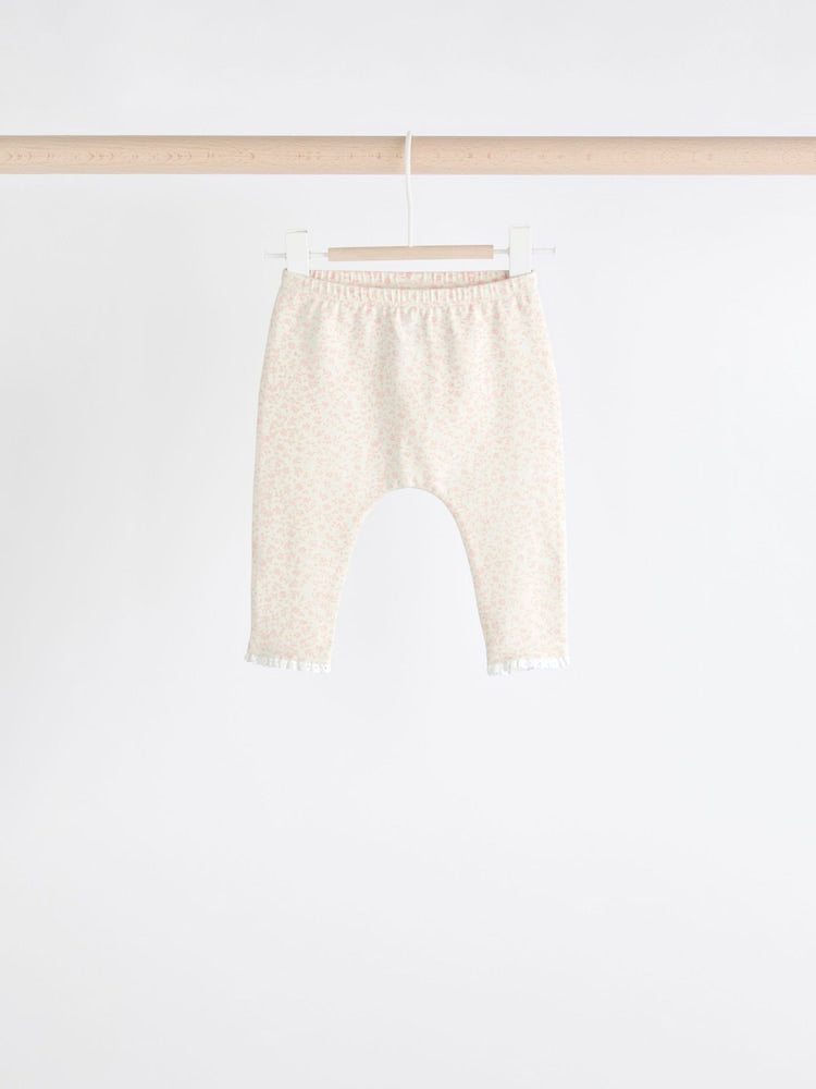 White/Pink Baby Leggings 4 Pack (0mths-2yrs)
