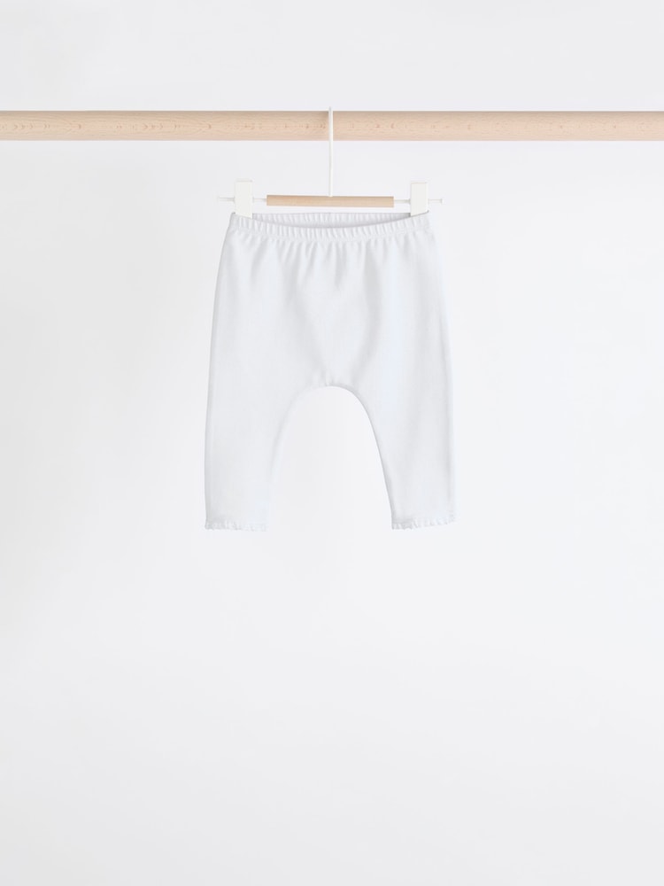 White/Pink Baby Leggings 4 Pack (0mths-2yrs)