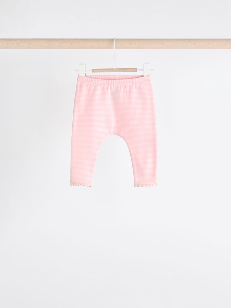 White/Pink Baby Leggings 4 Pack (0mths-2yrs)