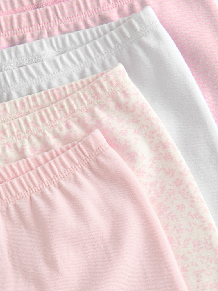 White/Pink Baby Leggings 4 Pack (0mths-2yrs)