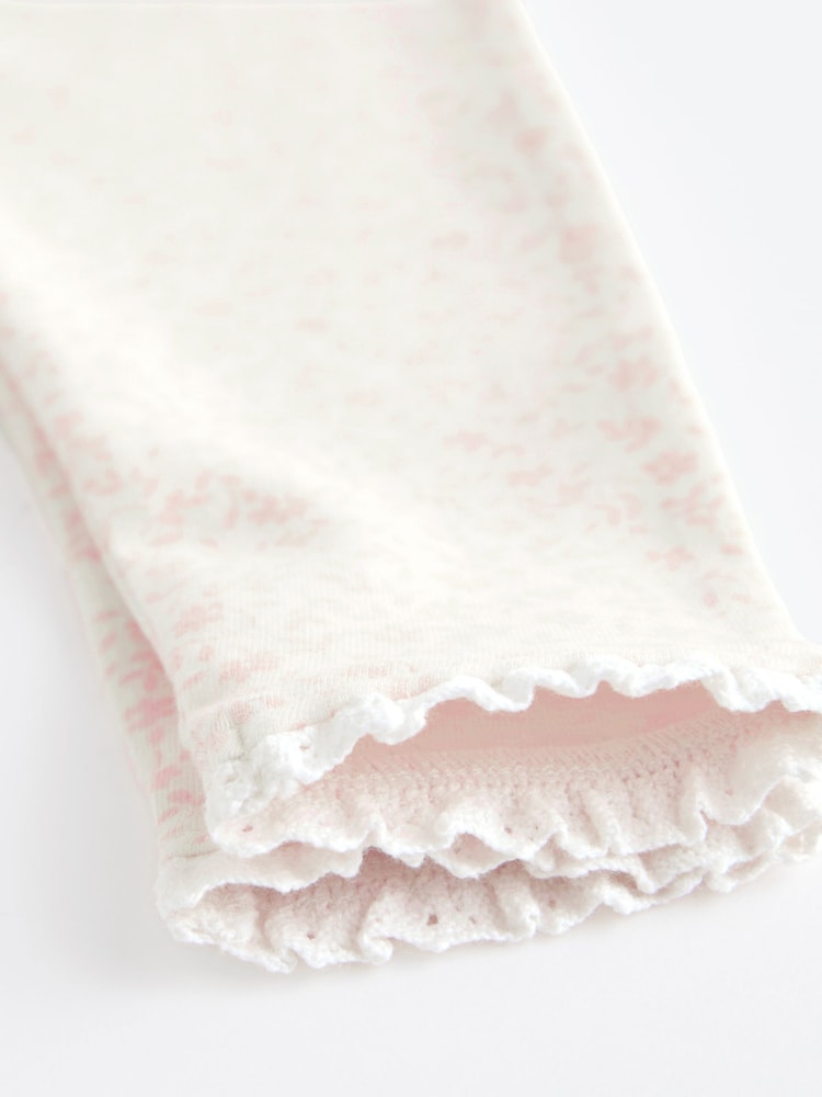 White/Pink Baby Leggings 4 Pack (0mths-2yrs)