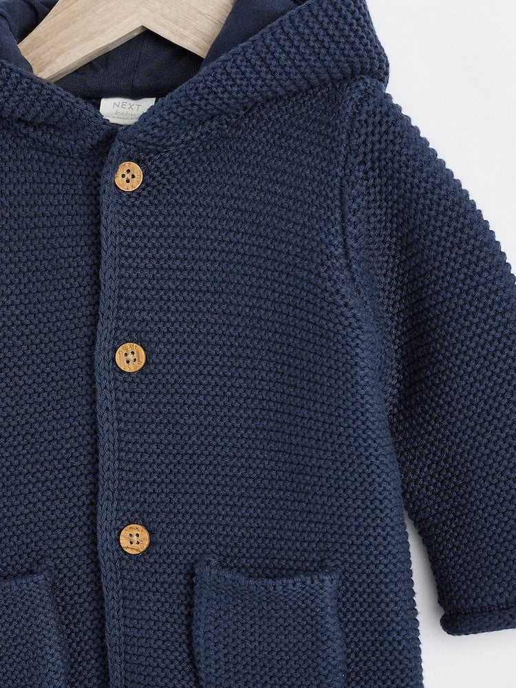Navy Blue Knitted Baby Cardigan (0mths-2yrs)
