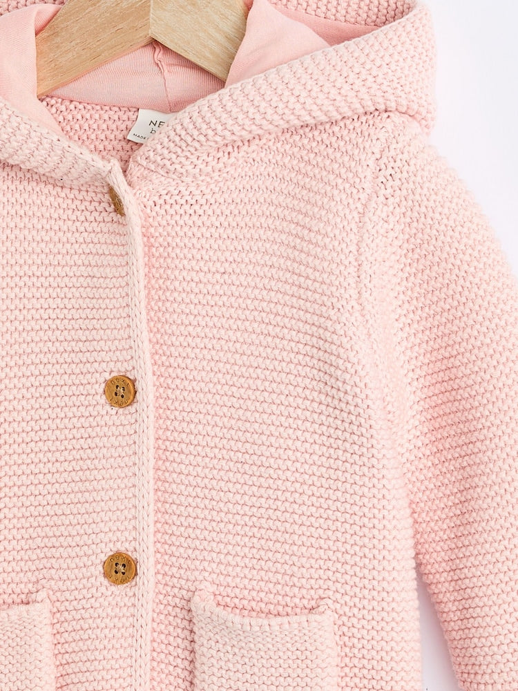 Pink Knitted Baby Cardigan (0mths-2yrs)