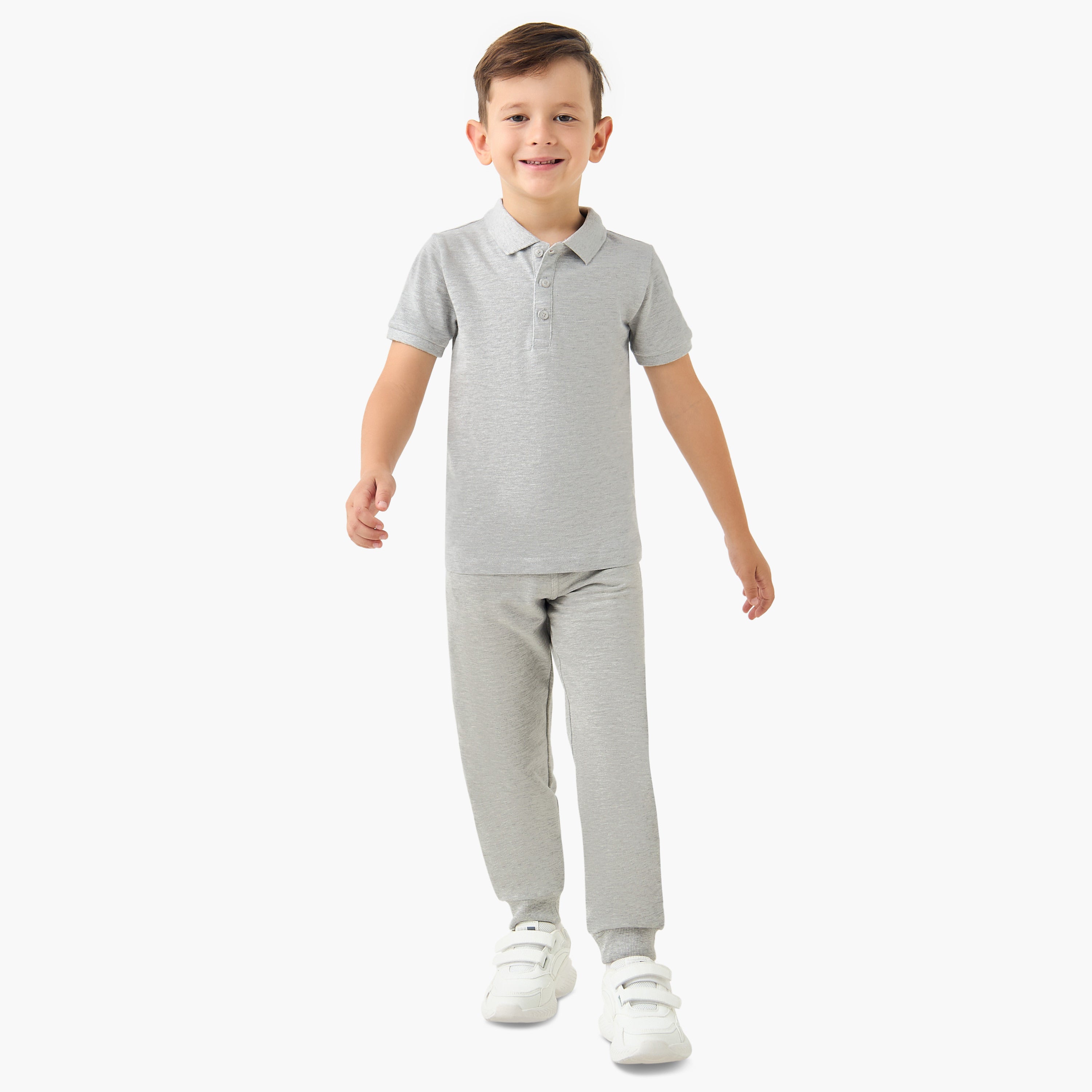 Juniors Solid Polo T-shirt with Short Sleeves