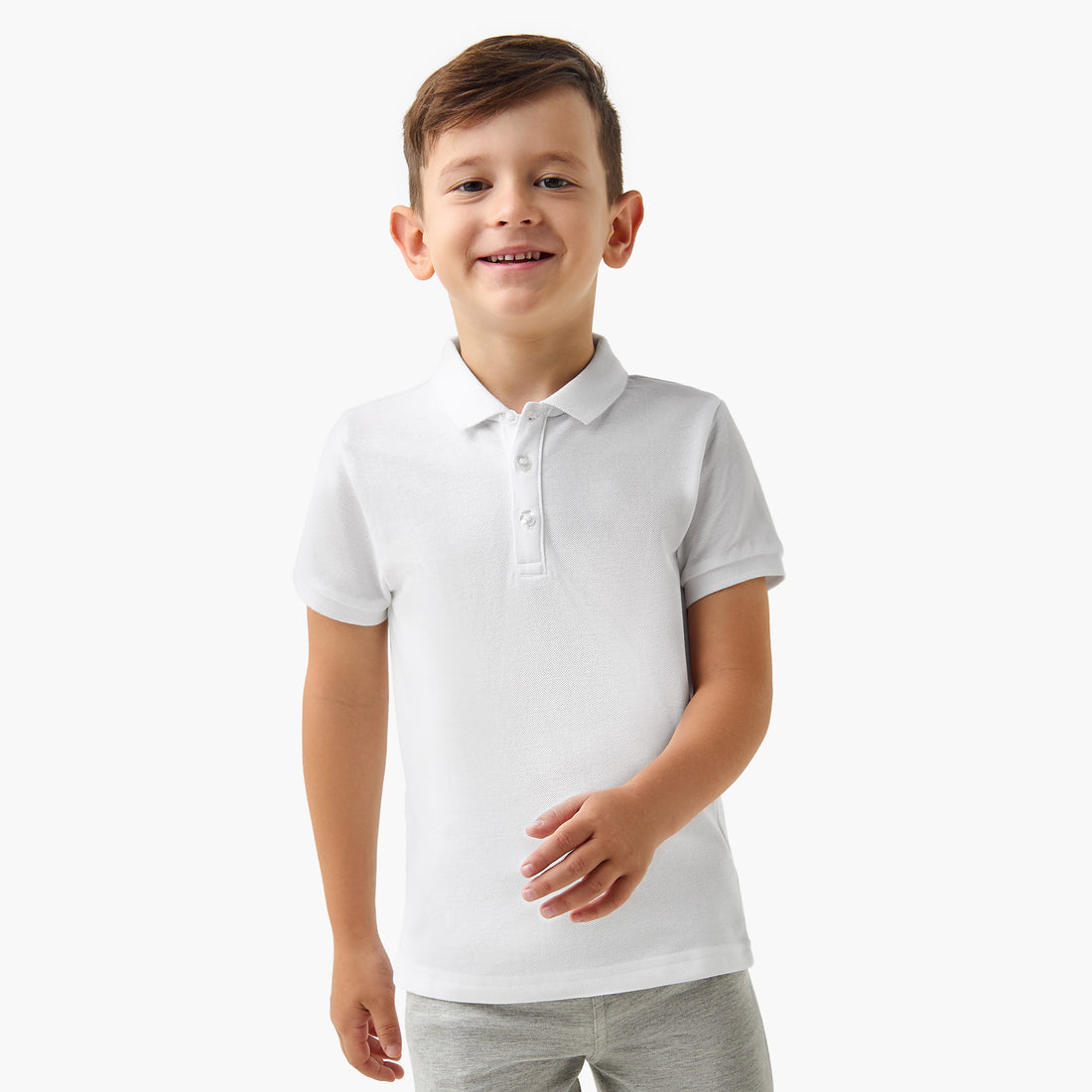 Juniors Solid Polo T-shirt with Short Sleeves
