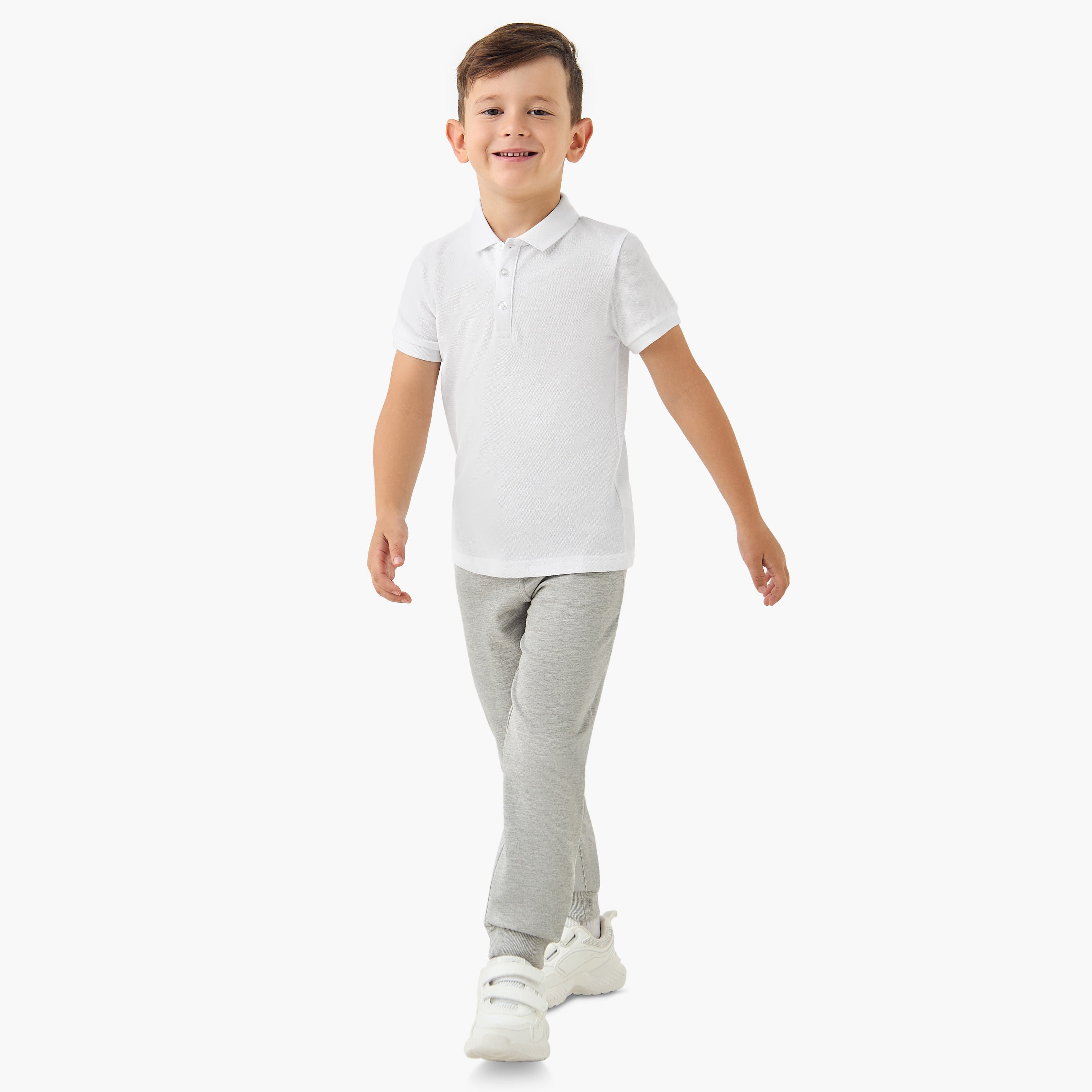 Juniors Solid Polo T-shirt with Short Sleeves