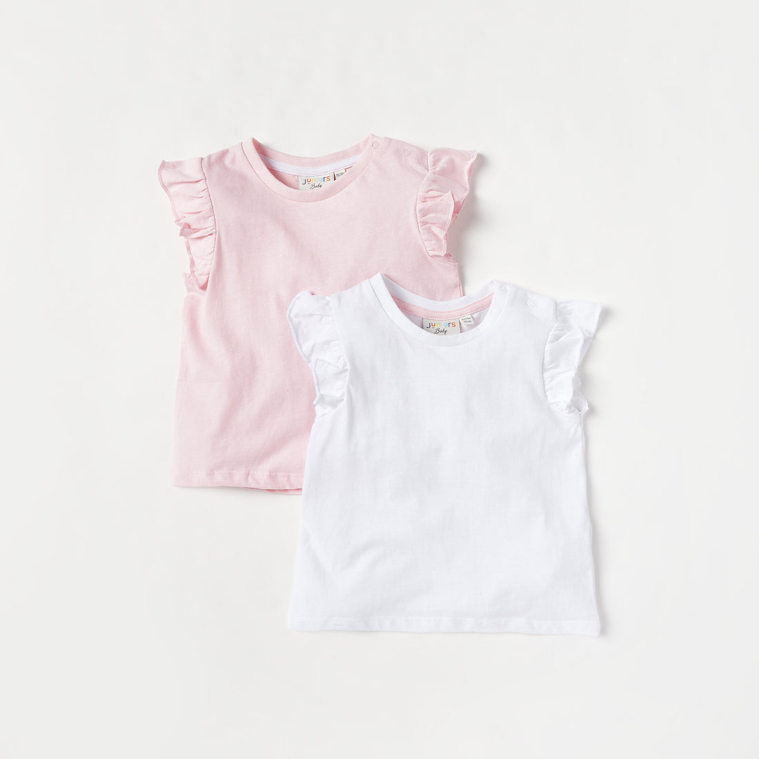 Juniors Solid Crew Neck T-shirt with Cap Sleeves - Set of 2