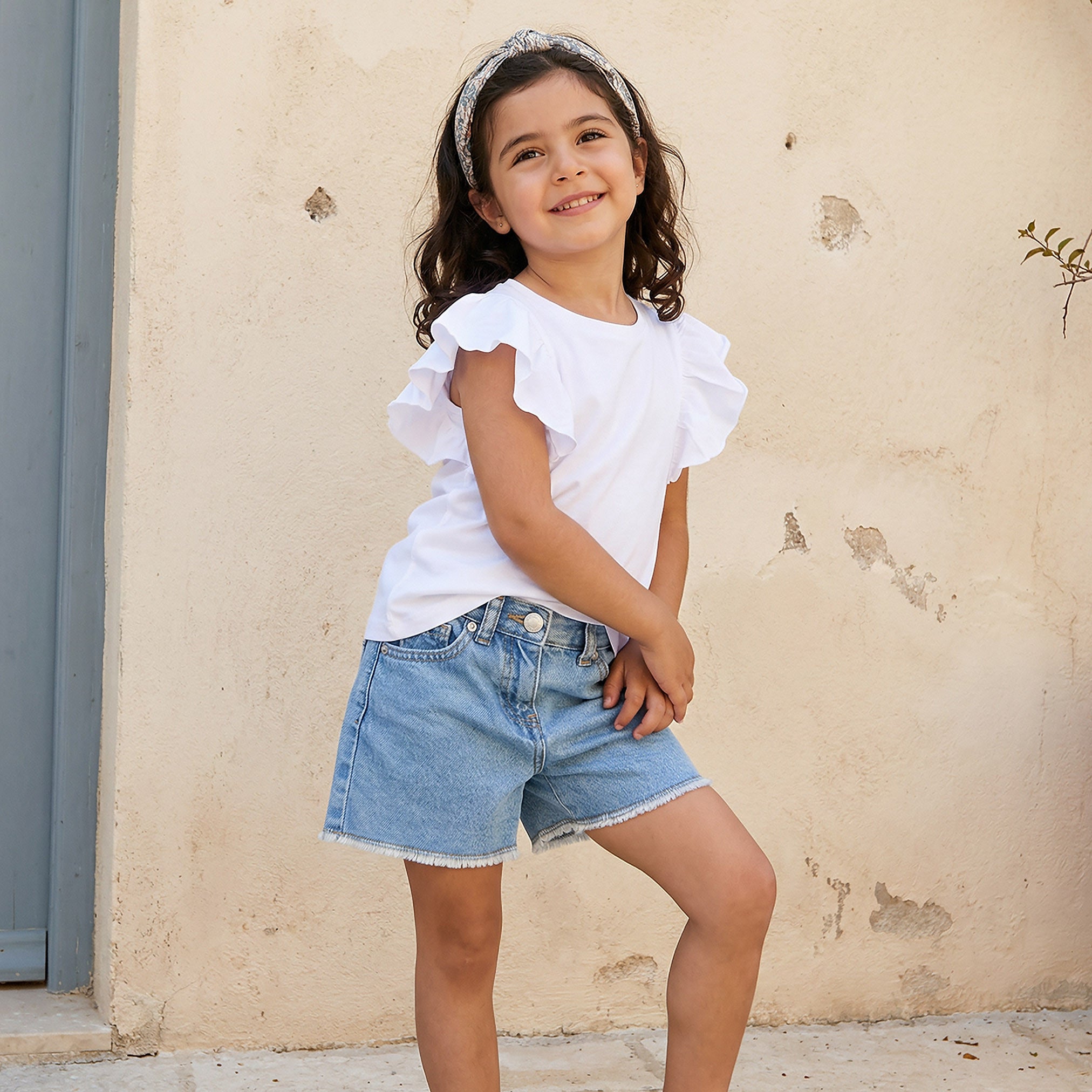 Juniors Solid Top with Ruffle Sleeves - Set of 2